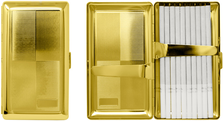 Square Pattern | Set of 2 Metal-Plated 120mm Cigarette Case