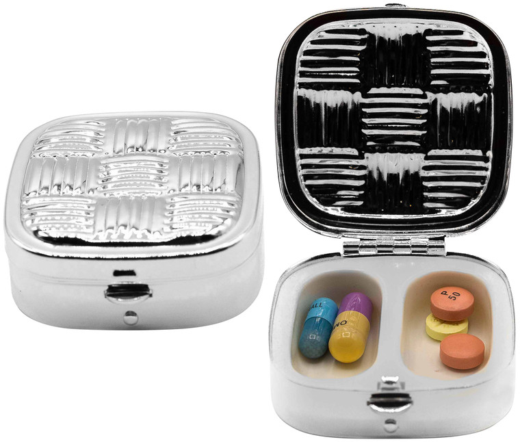 Checker | Set of 2 Square-Shaped Pill Boxes With 2 Compartments