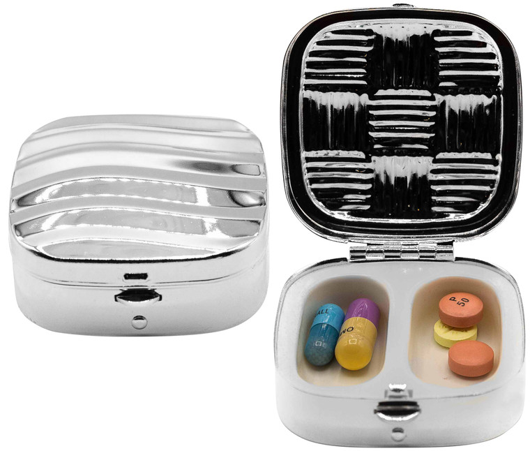 Wave | Set of 2 Square-Shaped Pill Boxes With 2 Compartments