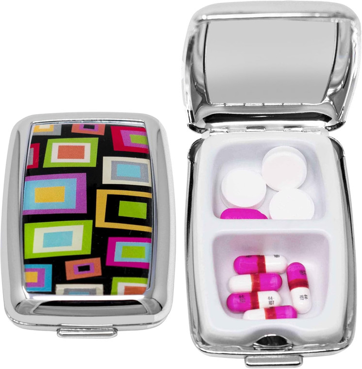 Pattern Designs | Set of 2 Rectangular-shaped Pill Boxes With 2 Compartments