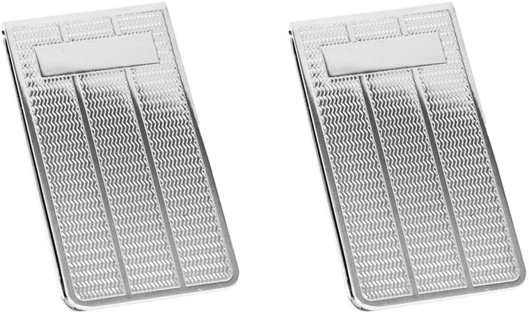 Wavy Lines | Set of 2 Chrome-Plated Stainless Steel Money Clips