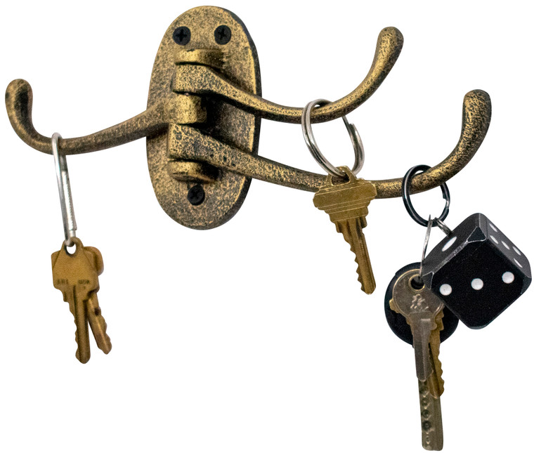 Vintage | Set of 2 Rustic Cast Iron Swivel Wall Coat Hooks