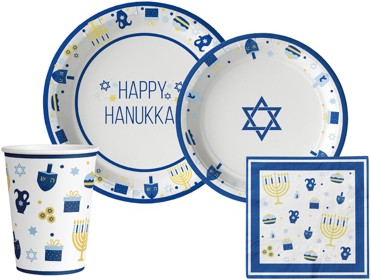 S7969 SET | Happy Hanukkah Disposable Tableware Pack for 20