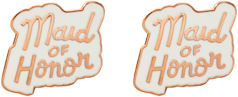S7383 MAID | Set of 2 "Maid of Honor" Enamel Lapel Pins