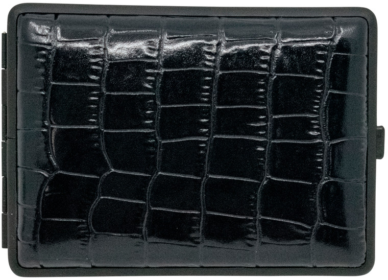 S8237 BLACK - Crocodile Leather German Cigarette Case