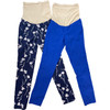 Lot of  2 Mothehrood Maternity Cropped Maternity Pants Blue and Floral (Gently Used - Size X-Small)