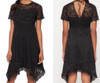 A Pea in The Pod Maternity Black Lace Asymmetrical Scalloped Hem Beaded Neckline Maternity Dress (Gently Used - Size  Large)