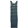 NOM Maternity Mint & Silver Stripe Snap Maternity Bodycon Dress | Pre-Owned - Size X-Small 
