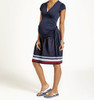 Navy  JoJo MaMan BeBe Maternity Striped Hem Maternity Skirt (Like New - Size 4)
