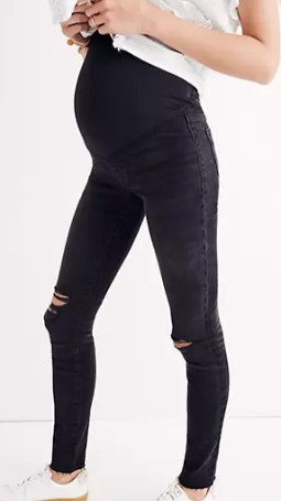 Belly Distressed Skinny Maternity Jeans 