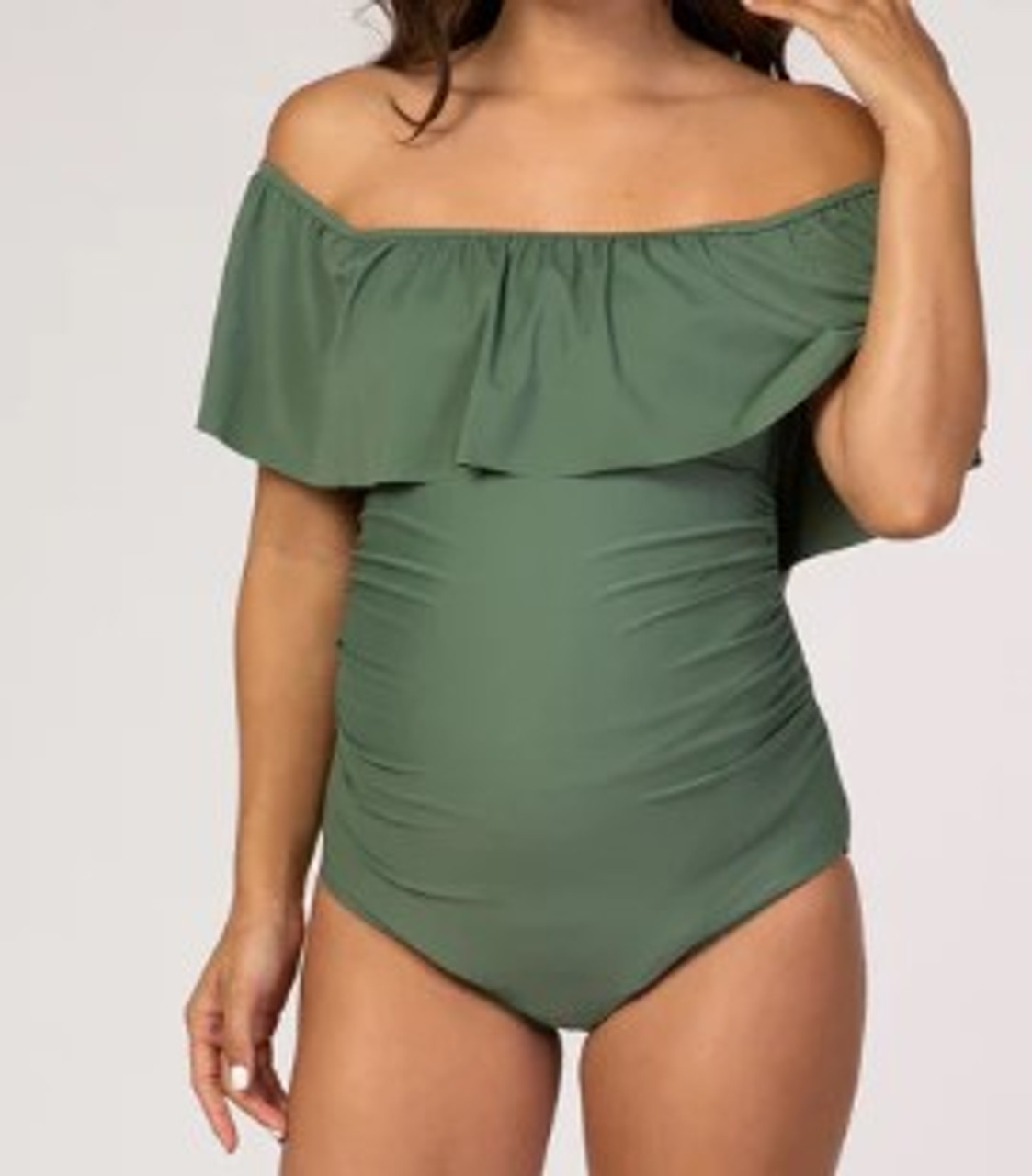 Off the Shoulder One Piece Maternity Swimsuit - Isabel Maternity by Ingrid  