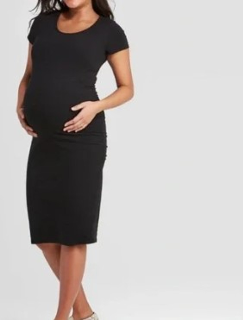 Ingrid + Isabel Women's Maternity Ruffle Sleeve Tiered Maxi Dress