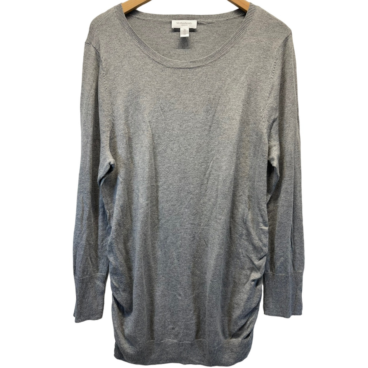 New* Motherhood Maternity Grey Ruched Maternity Sweater