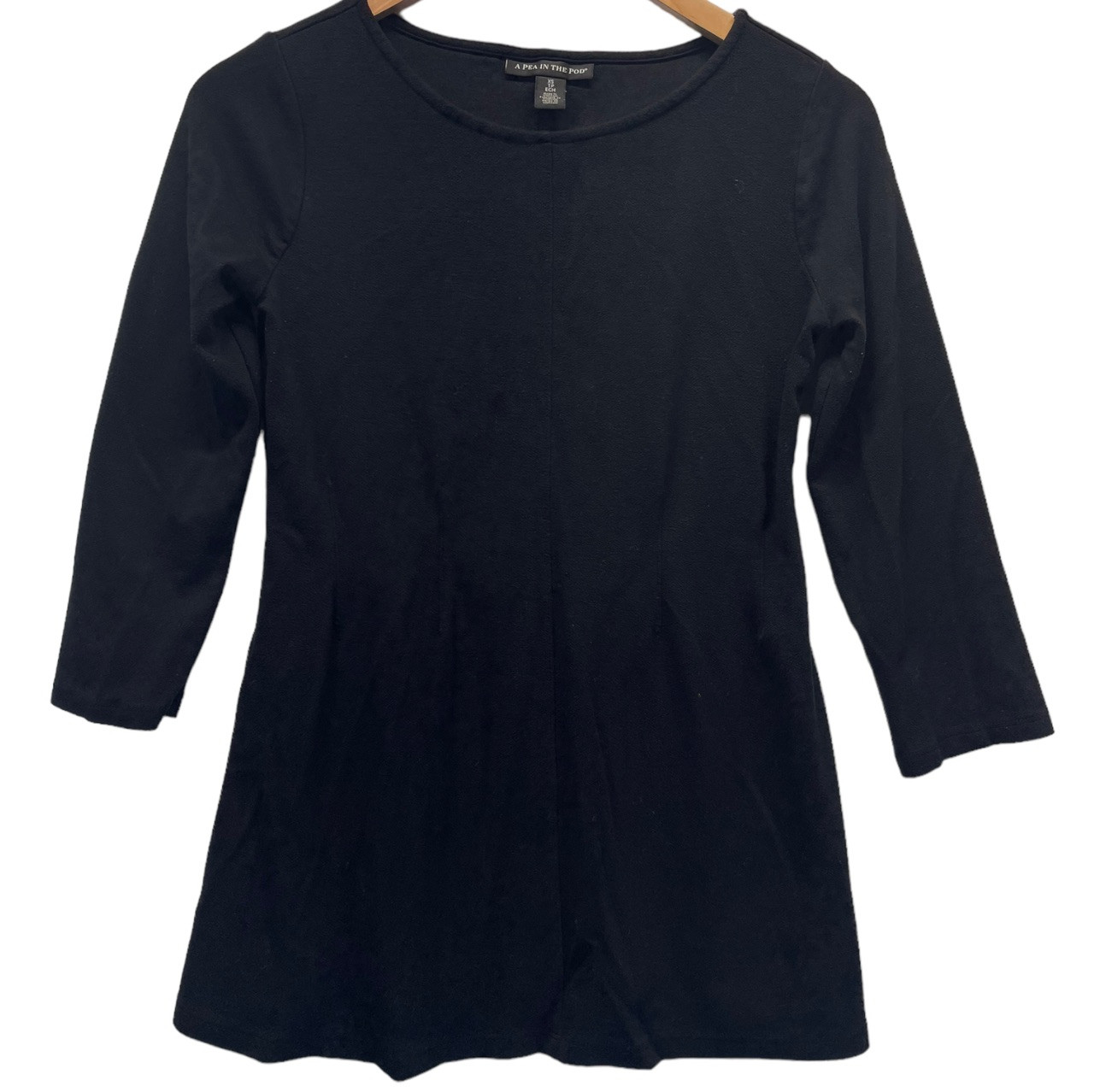 A Pea in the Pod Maternity Black Peplum Fit 3/4 Sleeve Maternity Top |  Gently Used - Size X-Small
