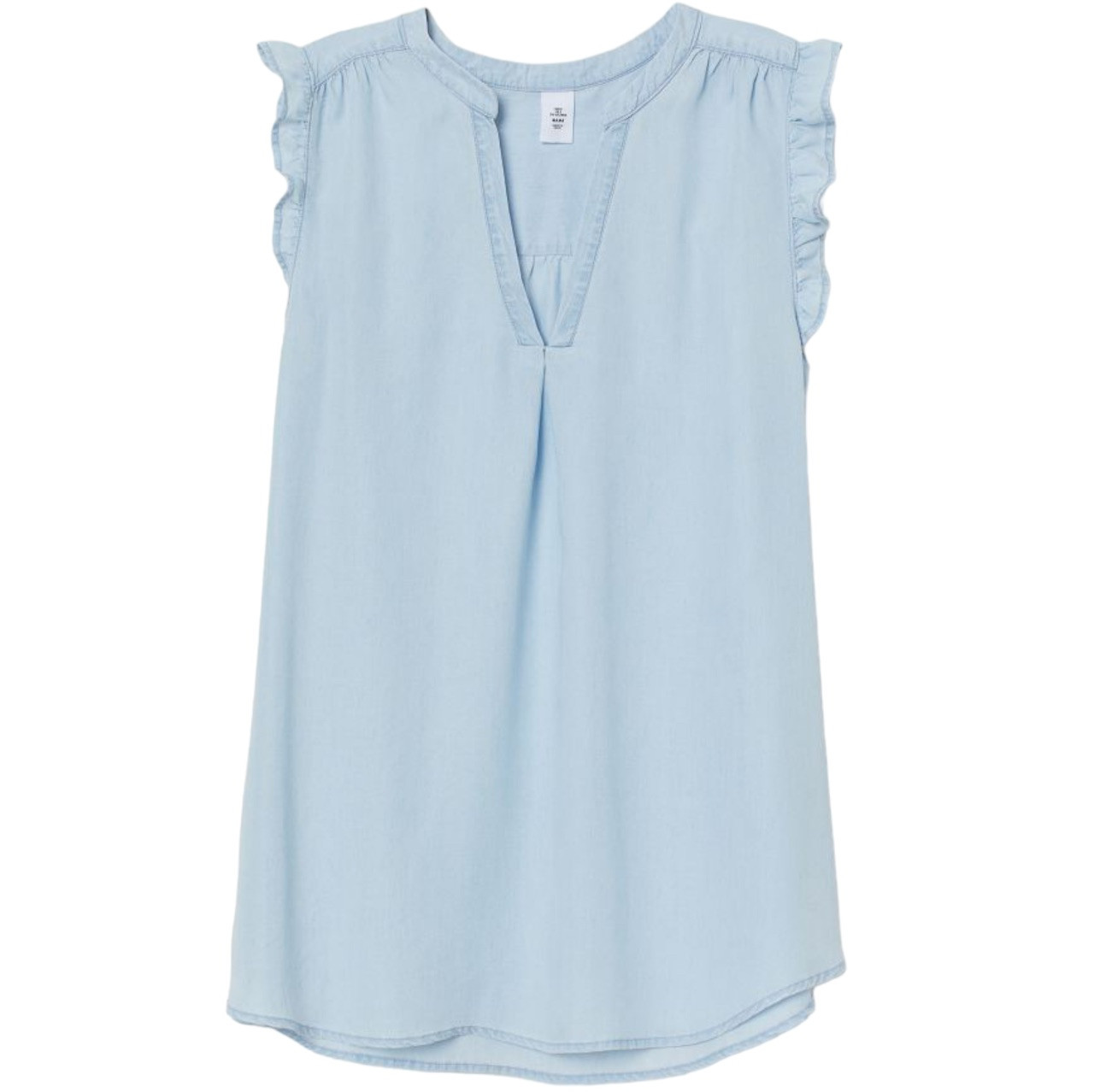 H&M Mama Lyocell Short Butterfly Sleeves Maternity Top Denim