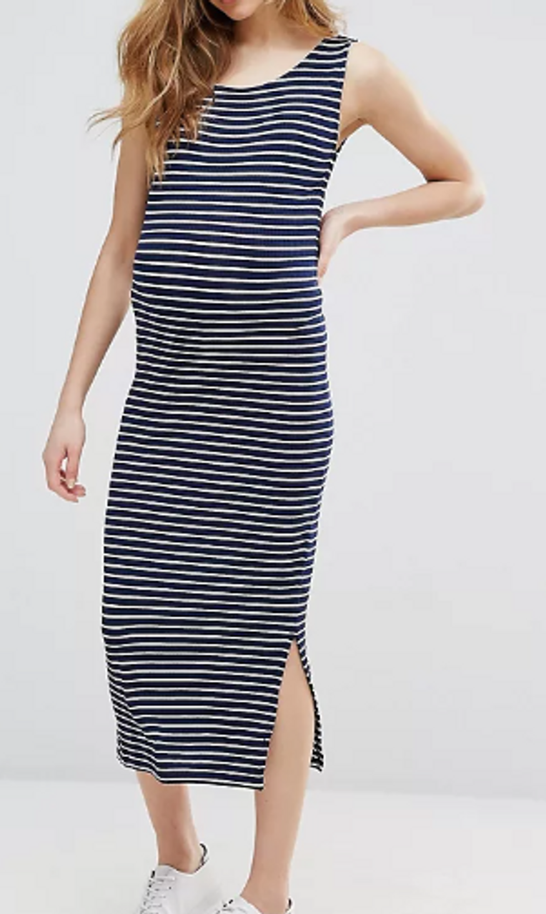 GAP, Dresses, Gap Navy Blue White Stripe Sleeveless Bodycon Dress Sz S