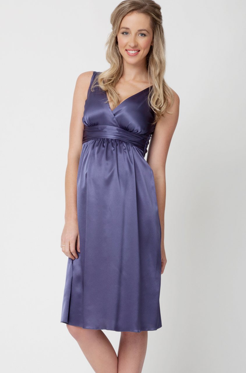 Purple Ripe Limited Maternity Satin Maternity Occasion Dress (Like New-  Large)