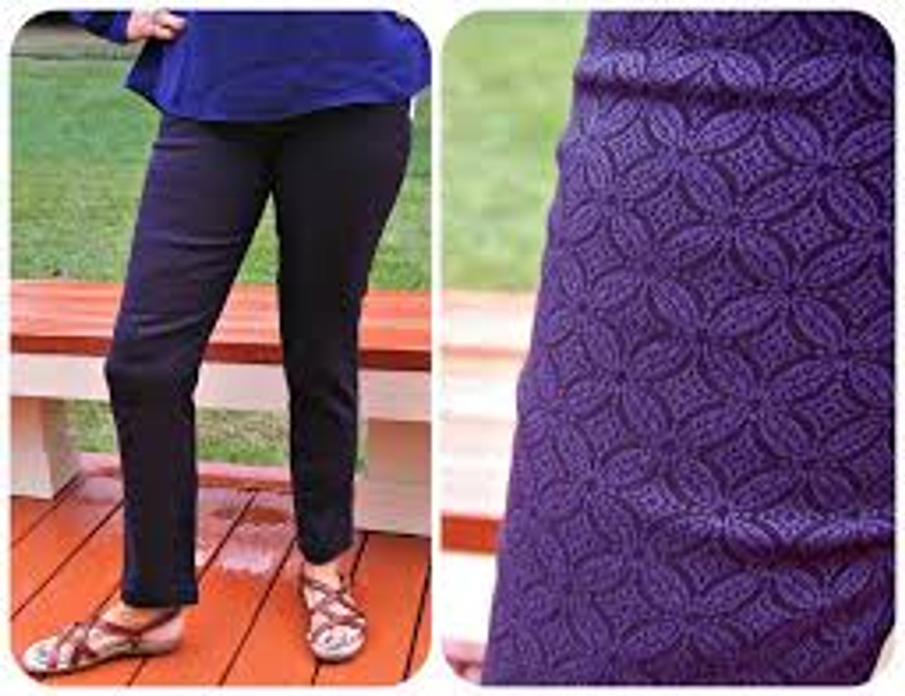 Navy Purple Margaret M Maternity Edition Slimming Ankle Pants