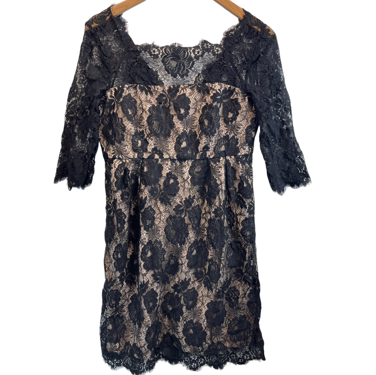 Black Lace Milly New York Dress Altere Nude Silk Lining