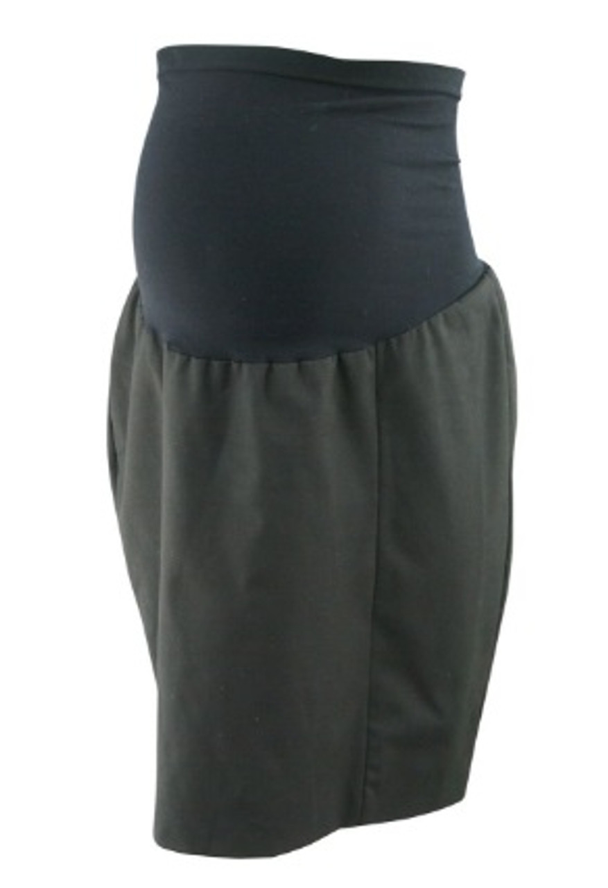 Black A Pea in the Pod Maternity Paneled Maternity Pencil Skirt with Slit  in the Back (Gently Used- Size Large)