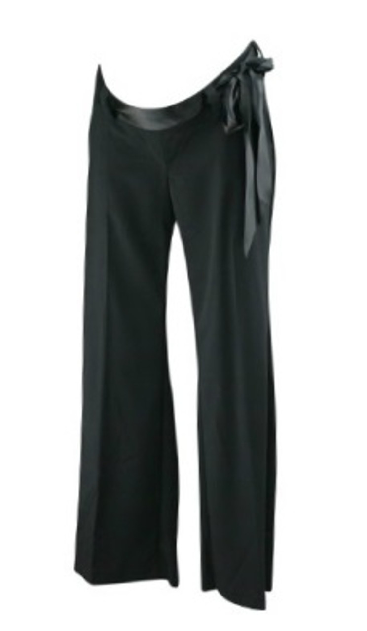 *New* Black Motherhood Maternity Flare Career Pants with Satin Ribbon Belt  (Size Small)