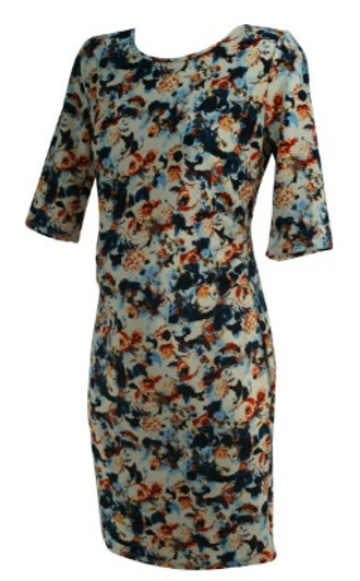 PinkBlush Maternity Blue Floral Fitted Maternity Dress, Small at   Women's Clothing store