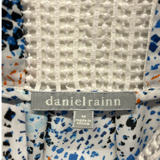 White Daniel Rainn Maternity Sleeveless Splotch Print Career Maternity Blouse (Like New - Size Medium)