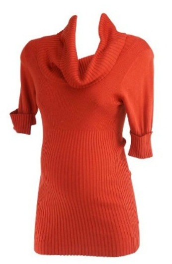 Burnt Orange A Pea in the Pod Maternity Cowl Neck 3/4 Sleeve Maternity Top (Like New - Size Medium)