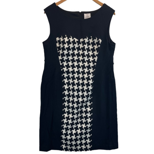 *New* Black and White Suzi Chin for A Pea in the Pod Maternity Puzzle Piece Print Maternity Dress (Size Large)