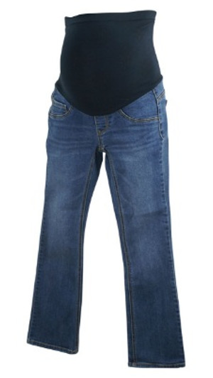 Deep Medium Wash Full Panel Casual Maternity Skinny Jeans (Gently Used - Size Petite X-Small)
