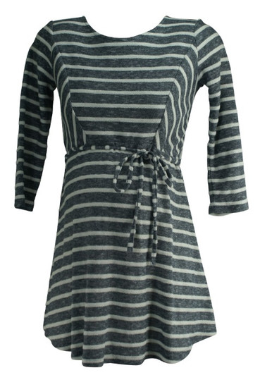 Gray LED Maternity 3/4 Sleeve Baby Doll Sweater Blouse (Like New - Size X-Small)