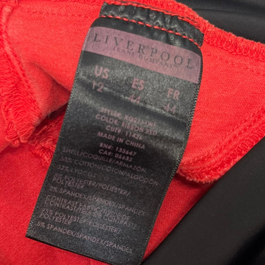  Coral Liverpool Jeans Company Maternity the Ankle Legging Maternity Jeans (Like New - Size 12) 