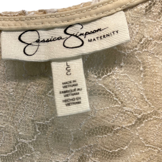 Cream Jessica Simpson Maternity 3/4 Sleeve Aced Ruched Maternity Blouse (Like New - Size Large) Cream Jessica Simpson Maternity 3/4 Sleeve Aced Ruched Maternity Blouse (Like New - Size Large)