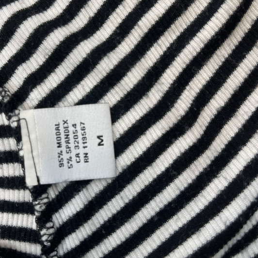 Black Striped Racheal Pally Maternity Hi-Low Racerback Maternity Dress (Secondhand- Size Medium)