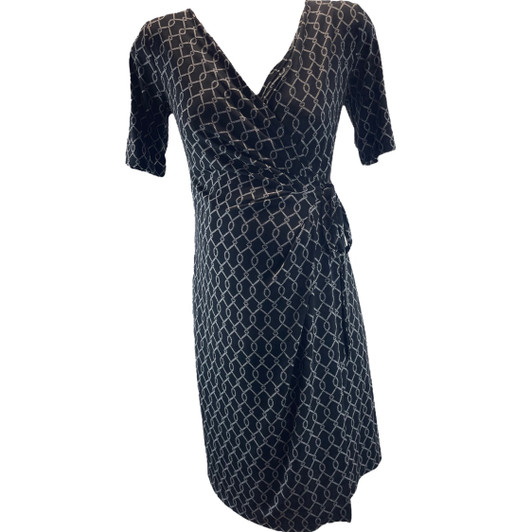 Black and White Chainlink Wrap Maternity (Gently Used - Size XSmall)