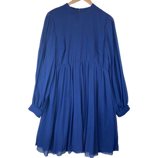 Blue ASOS Design Pleated Maternity Dress (Gently Used - Size 12 USA)