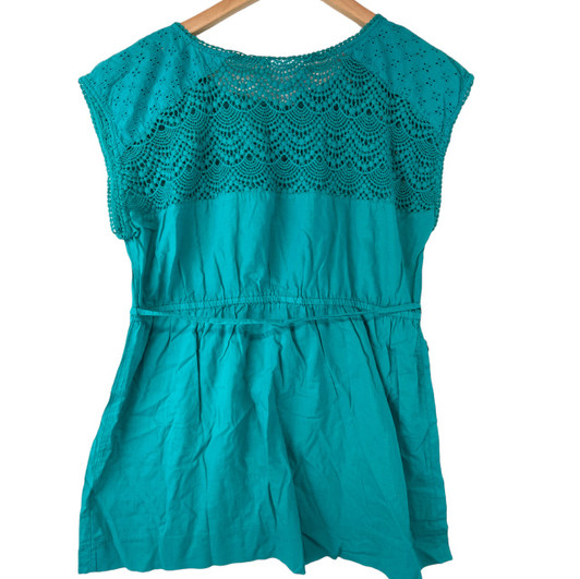 Aqua Green Blue Causal Mothehrood Maternity  Top (Gently Used - Size Large)