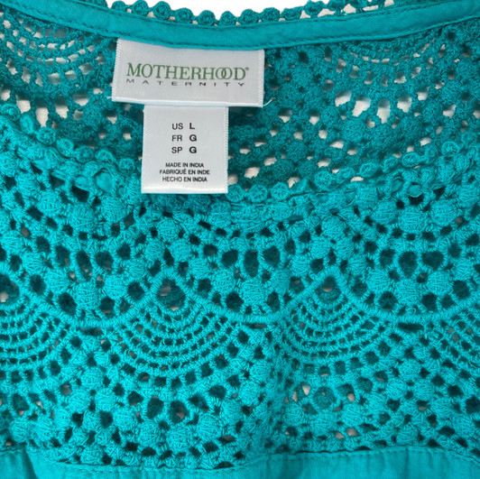 Aqua Green Blue Causal Mothehrood Maternity  Top (Gently Used - Size Large)