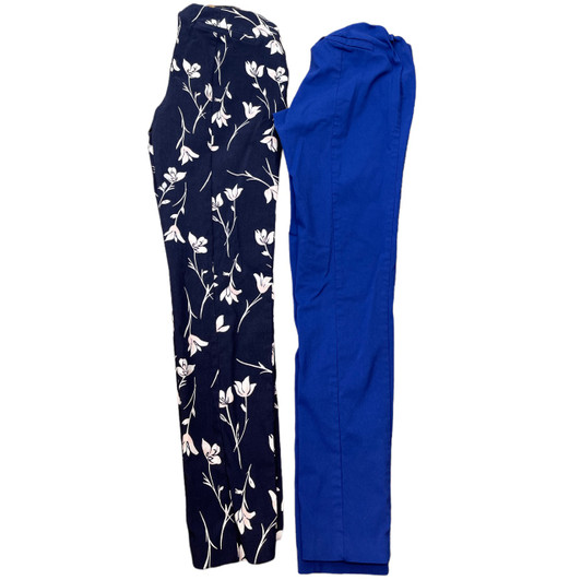 Lot of  2 Mothehrood Maternity Cropped Maternity Pants Blue and Floral (Gently Used - Size X-Small) Lot of  2 Mothehrood Maternity Cropped Maternity Pants Blue and Floral (Gently Used - Size X-Small)