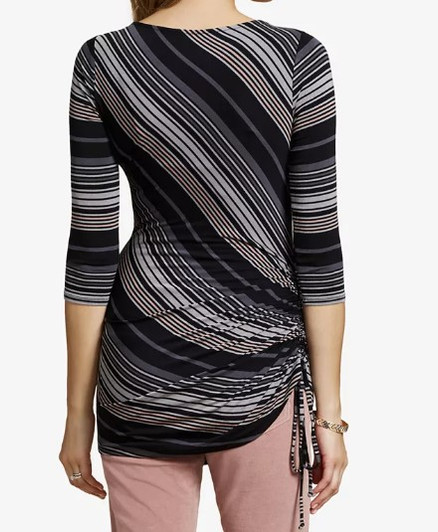Jessica Simposn Maternity Plus Size Side-Tie T-Shirt Striped (Gently Used - Size  X-Small)