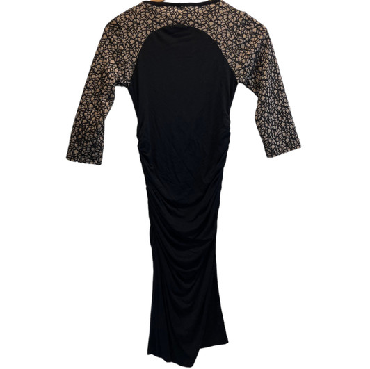 Nom Maternity Colorblocked Ruched Maternity Dress Black and Lace Nude Detail | Gently Used - Size XSmall Nom Maternity Colorblocked Ruched Maternity Dress Black and Lace Nude Detail | Gently Used - Size XSmall