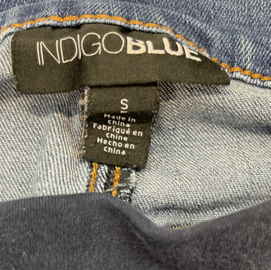 Indigo Blue Light Blue Distressed Half Belly Maternity Skinny Jeans | Gently Used - Size Small Indigo Blue Light Blue Distressed Half Belly Maternity Skinny Jeans | Gently Used - Size Small