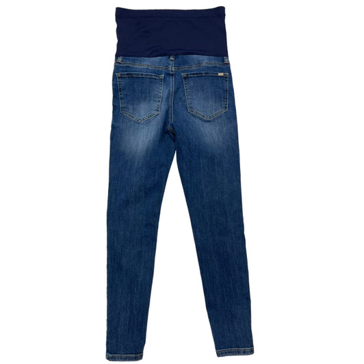 V VOCNI Maternity Jeans Skinny Distressed Denim Stretch Slim Jeggings  Underbelly Pregnancy Pants Light Blue Small - ShopStyle