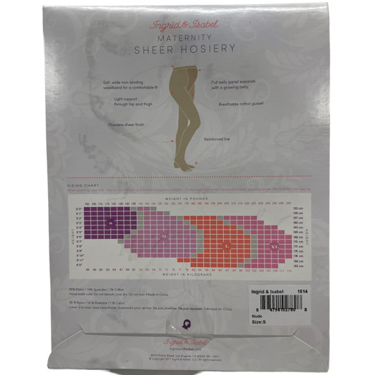 *New* Ingrid & Isabel Sheer Nude Maternity Panty Hose | New With Tags- Size  Small