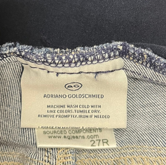 AG Adriano Goldschmied Maternity Boho Blue Skinny Ripped Distressed Maternity Jeans | Gently Used - Size 27R