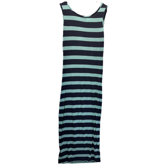 NOM Maternity Mint & Silver Stripe Snap Maternity Bodycon Dress | Pre-Owned - Size X-Small 