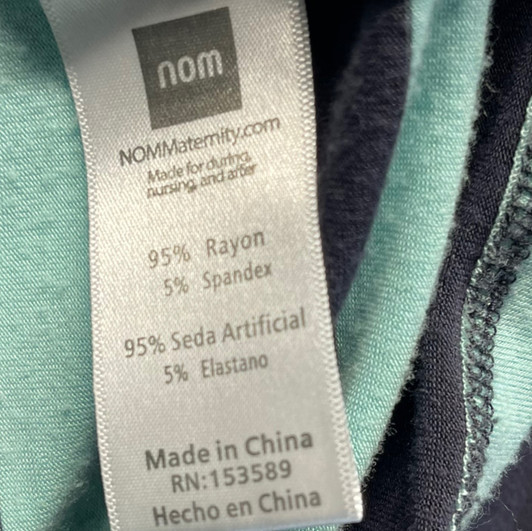 NOM Maternity Mint & Silver Stripe Snap Maternity Bodycon Dress | Pre-Owned - Size  X-Small