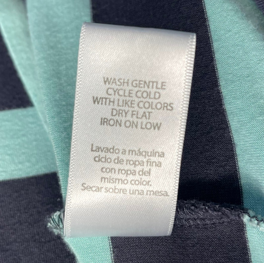 NOM Maternity Mint & Silver Stripe Snap Maternity Bodycon Dress | Pre-Owned - Size X-Small 