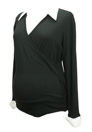*New* Japanese Weekend Maternity Faux Wrap Blouse (Gently Used - Size X-Large)