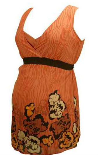Orange Flower Pattern Mimi Maternity Sleeveless Tunic (Like New - Size Small) Orange Flower Pattern Mimi Maternity Sleeveless Tunic (Like New - Size Small)